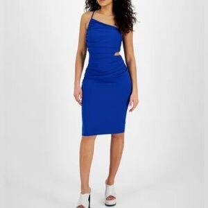 NWT Guess Women’s Leanne One Shoulder Blue Dress - Size 8